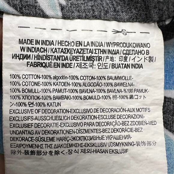 VANS Tailored Fit Tropical Hawaiian Short Sleeve Shirt Black Turquoise Size S - Picture 7 of 11